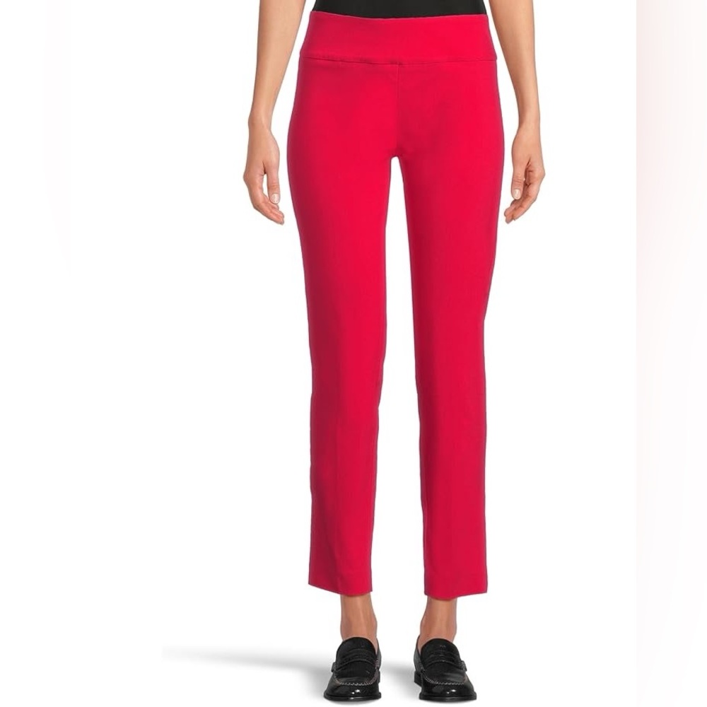 Elliott Lauren Red Control Stretch Pull-On Ankle Pants